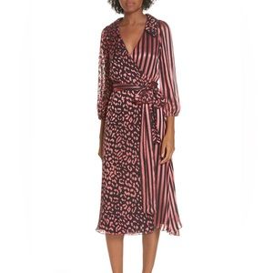 Alice and Olivia pink stripe wrap dress